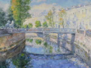 Griboyedov Canal Lion’s Bridge Painting Cityscape