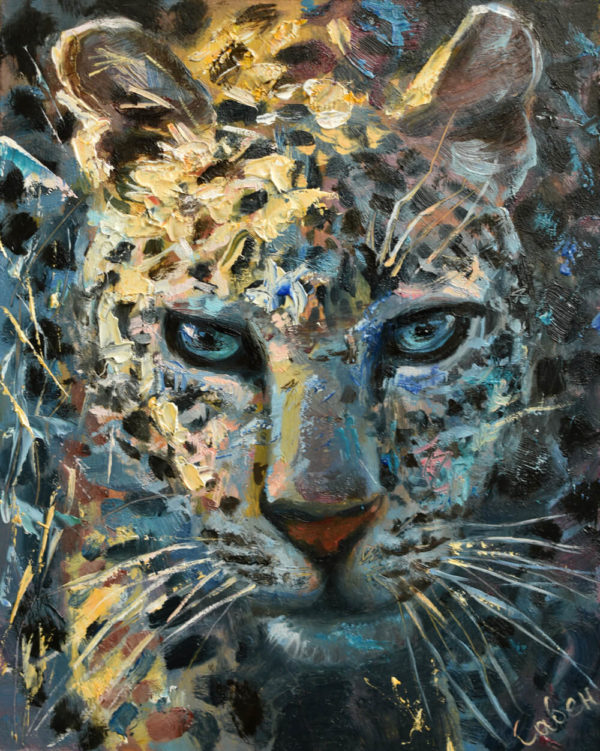 Leopard Painting Wild Animal Original Art