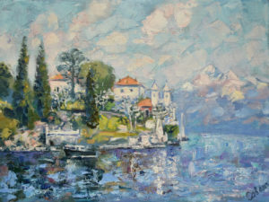 Lake Como Italy Painting Landscape Original Art