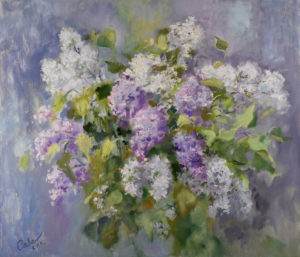 Lilac bush painting