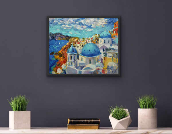 Greece Santorini Painting Cityscape Original Art