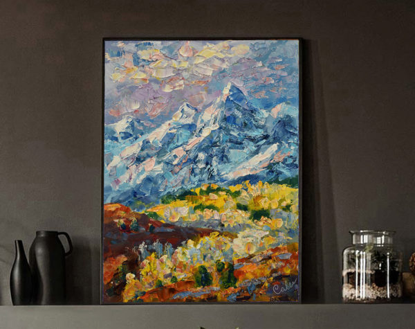 America Mountains Painting Original Art Landscape