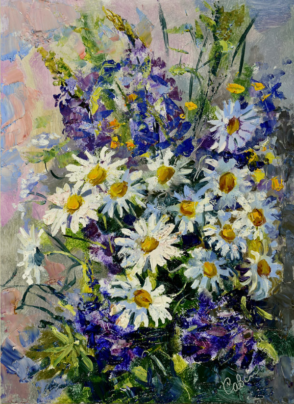 Flower Painting Daisy Original Art Bouquet