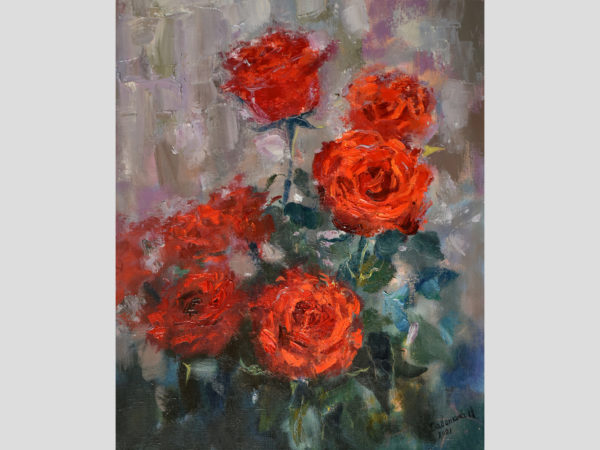 Red Roses Original Art Canvas Painting