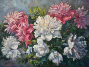 Peonies Painting Original Art Flowers Canvas