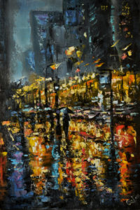 New York Rainy Night Street