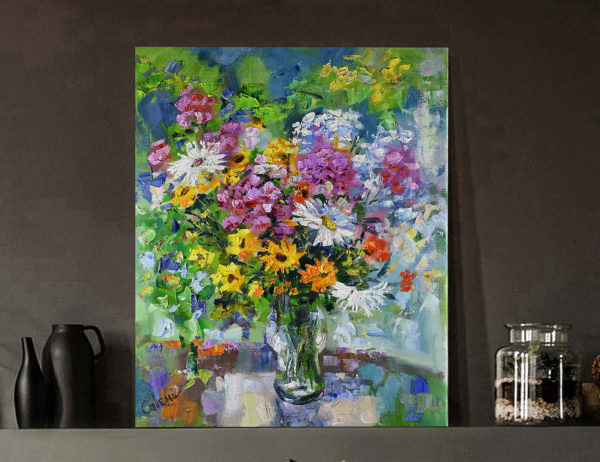 Sunny Bouquet Painting Floral Original Art Impressionism Artwork