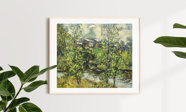 Birch Painting Spring Artwork Landscape Oil Impressionism Plein Air