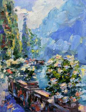 Italy Painting Garda Lake Artwork Original Art Small Impasto Impressionism