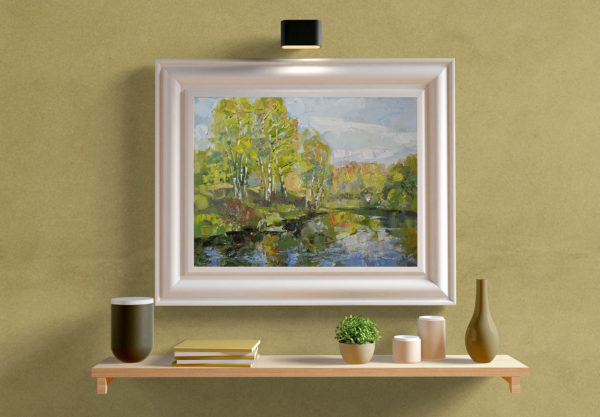 Nature Lake Painting Spring Landscape Original Artwork Impressionism