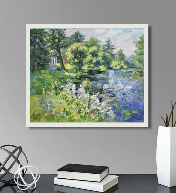 Summer Painting Nature Impressionism Lake Landscape