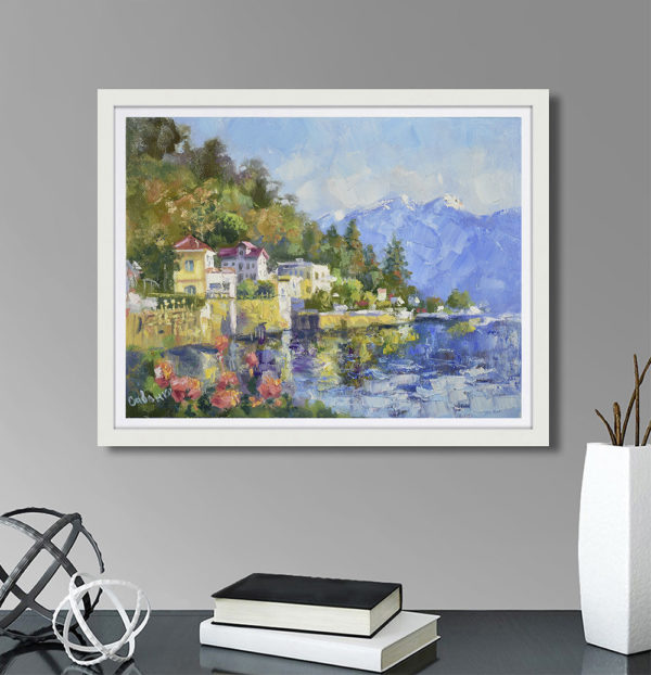 Italy Painting Lake Como Original Art Landscape Italian