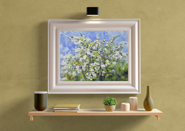 Blooming Apple Tree Painting Spring Landscape Original Art