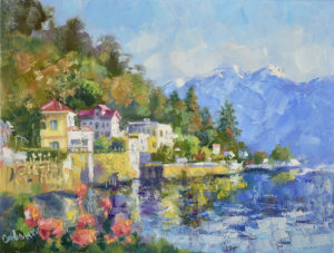 Italy Painting Lake Como Original Art Landscape Italian