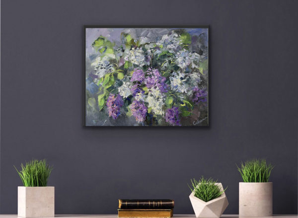 Lilac Painting Flower Original Art Floral Oil Canvas Artwork