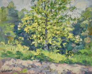 Birch Painting Nature Landscape Summer Sunny Day Impressionism