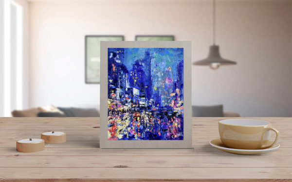 New York Painting Rainy NYC Original Art Night Street City Artwork