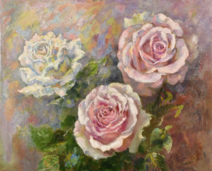 Rose Painting Flower Artwork Impressionism Art